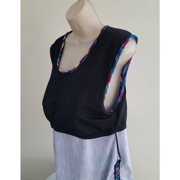 HILOR Women's Multi-colored, Athletic Tank Top w/Built-in-Bra--Sz 16 - Picture 7 of 10